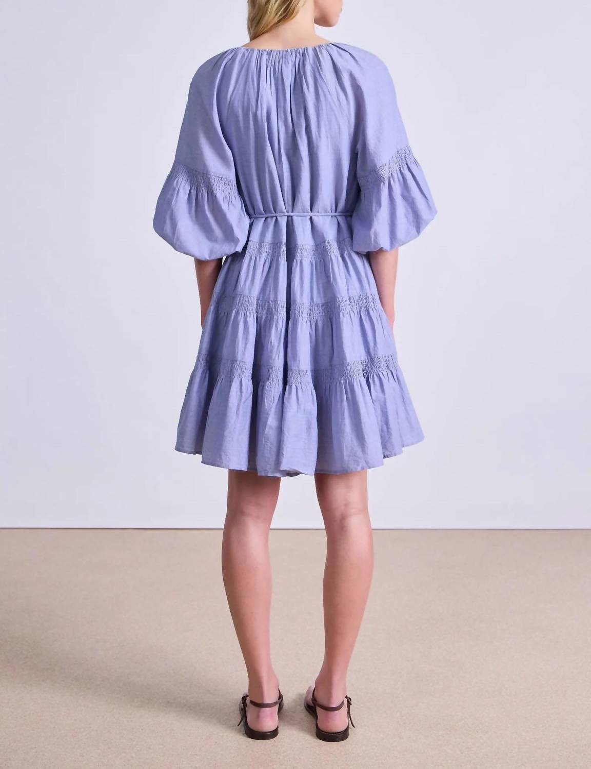APIECE APART Cefalu Mini Dress in english manor - women's dress - alternate view
