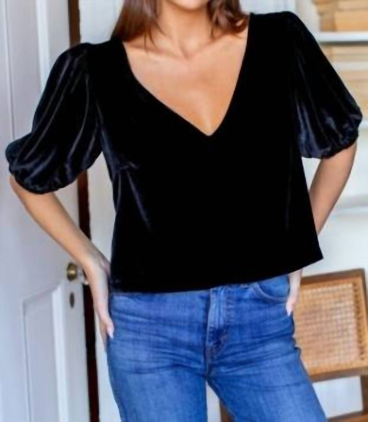 Emerson Fry - V Silk Velvet Top
