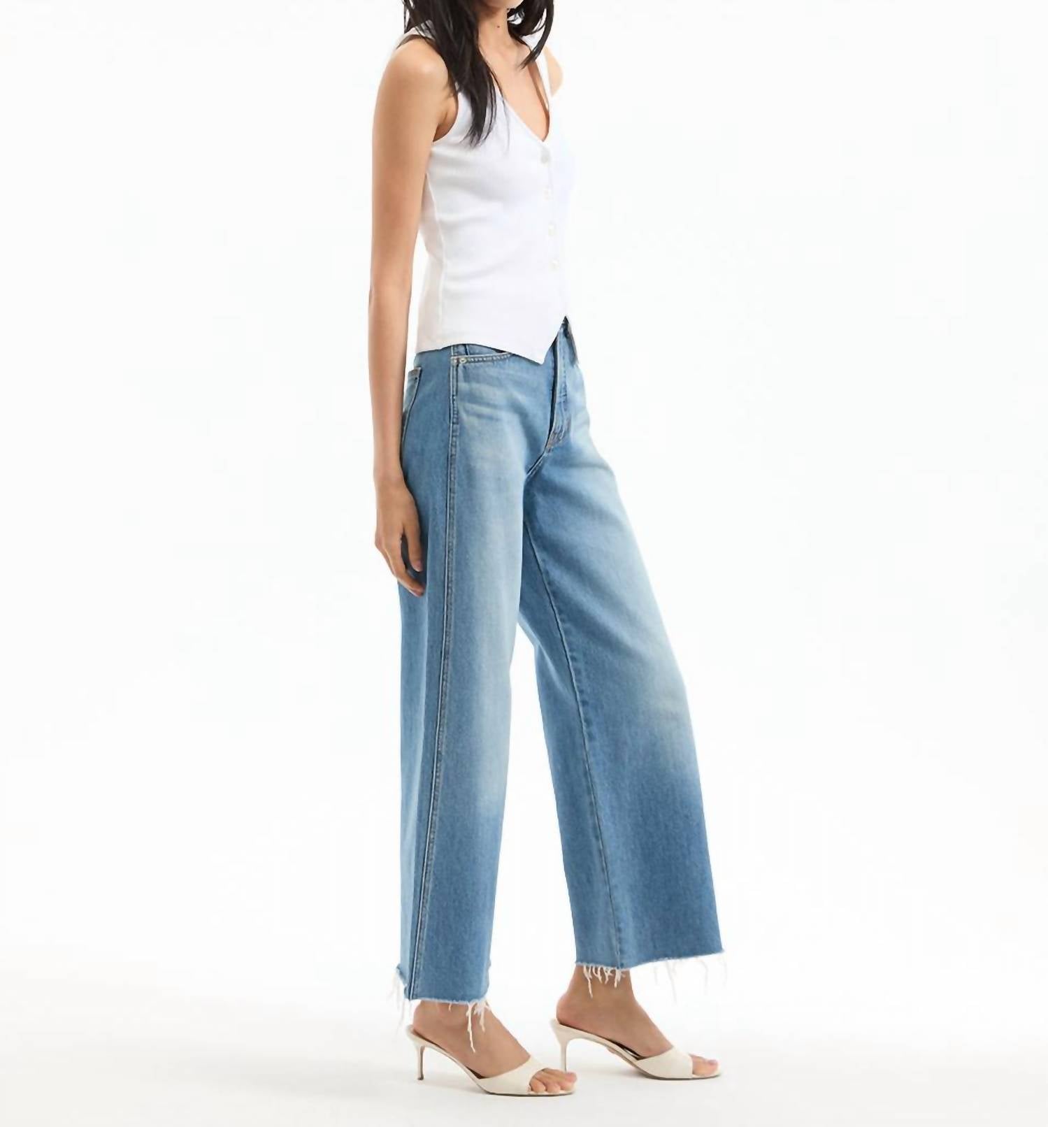 Veronica Beard - Taylor Cropped High Rise Wide Leg Jeans