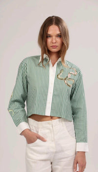 Las Sureñas - Poplin Striped Snake Top