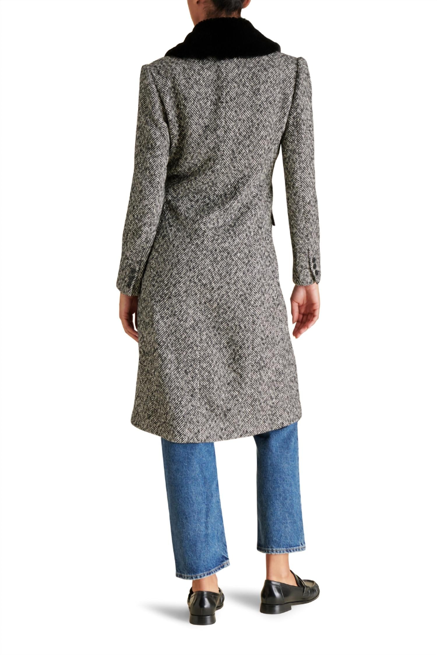 STEVE MADDEN Dienne Long Sleeve Coat in black multi - women's jacket - view 4
