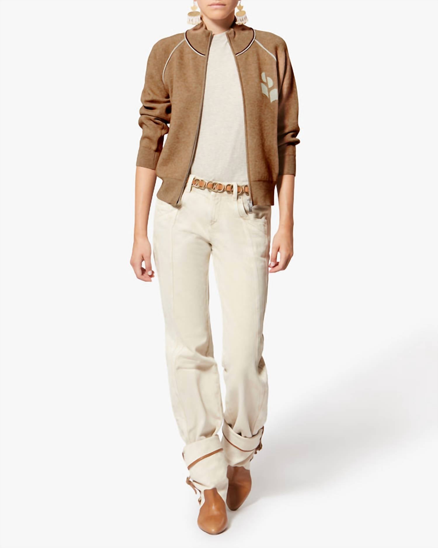 ISABEL MARANT Lanya Cardigan in camel - women's cardigan - view 4