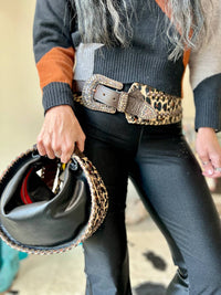 Kurtmen - Women's Armadillo Leopard Bag