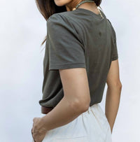Bobi - V-neck Raglan Short Sleeve Tee