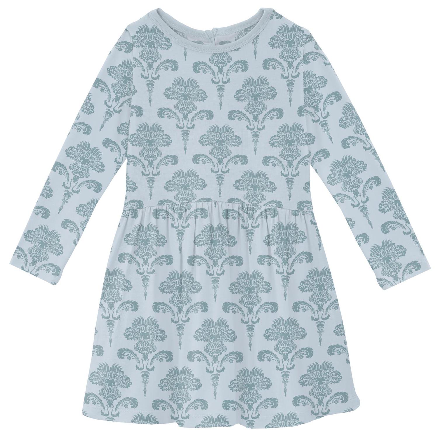 Kickee - Girls' Print Long Sleeve Twirl Dress with Pockets