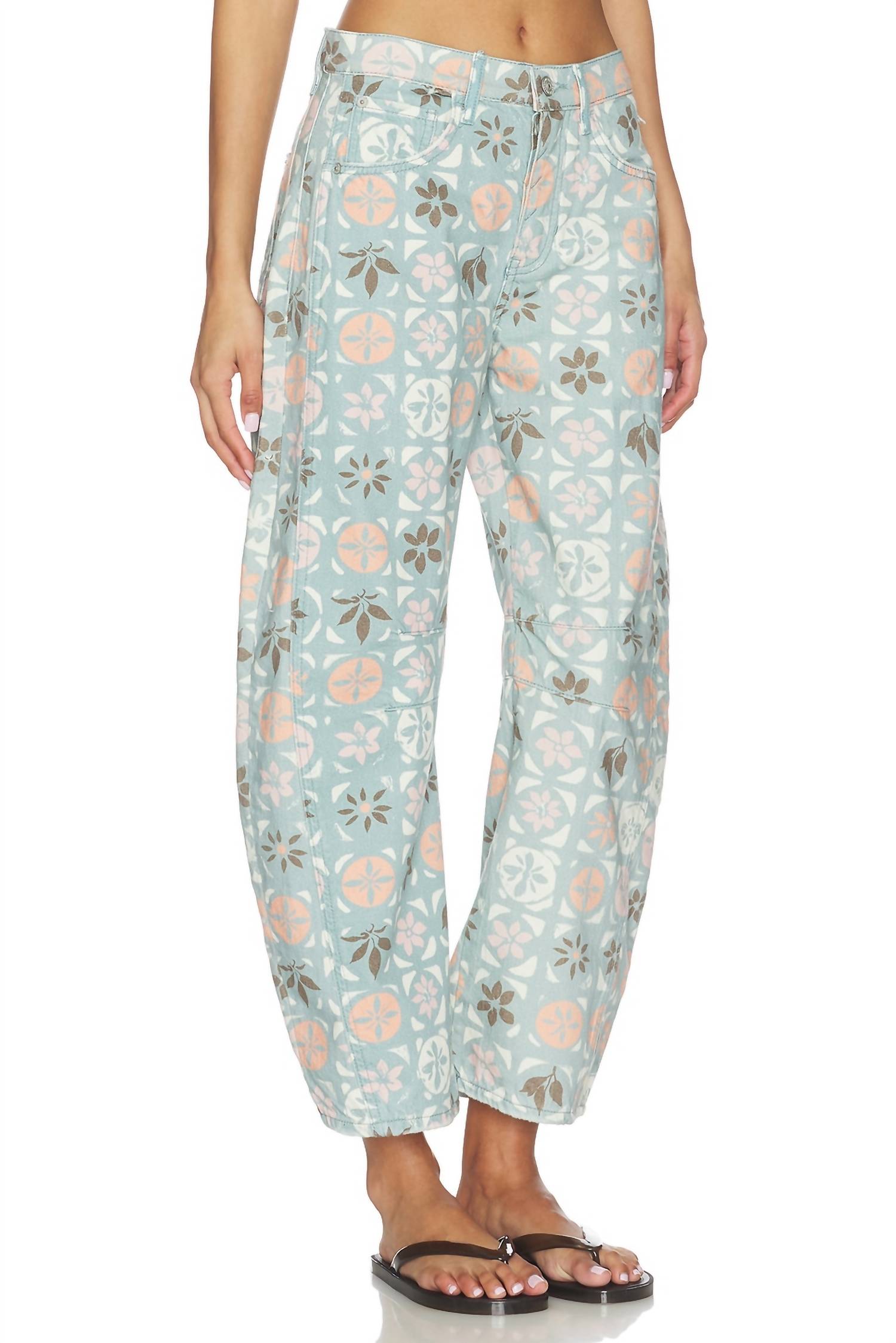 We The Free - Good Luck Printed Barrel Jeans