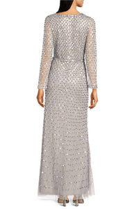 Aidan Mattox - Women's Slit Front Zipper Back Mesh Gown