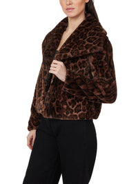 Habitual Faux Fur Leopard Jacket in brown - item - alternate view