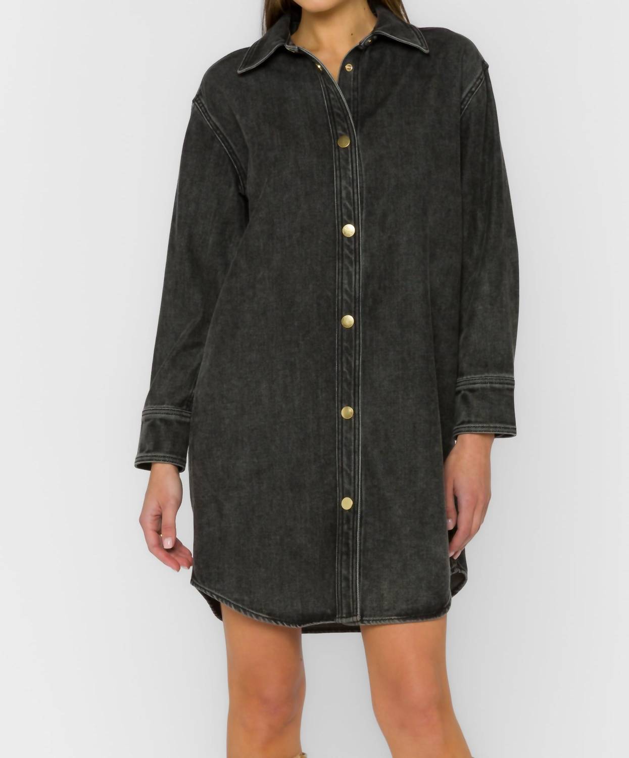 Velvet Heart Leena Dress in faded black - women's dress - detail view