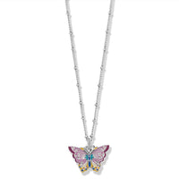 Brighton - Kyoto in Bloom Petite Butterfly Pendant Silver Short Necklace