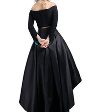 Rachel Allan - Two-piece Off Shoulder High-low Prom Gown