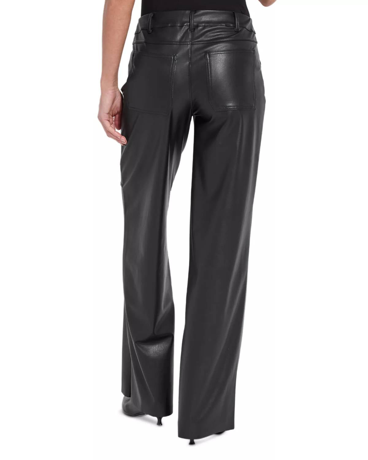 Lysse Azara Wide Leg Vegan Leather Pant in black - women's pants - detail view