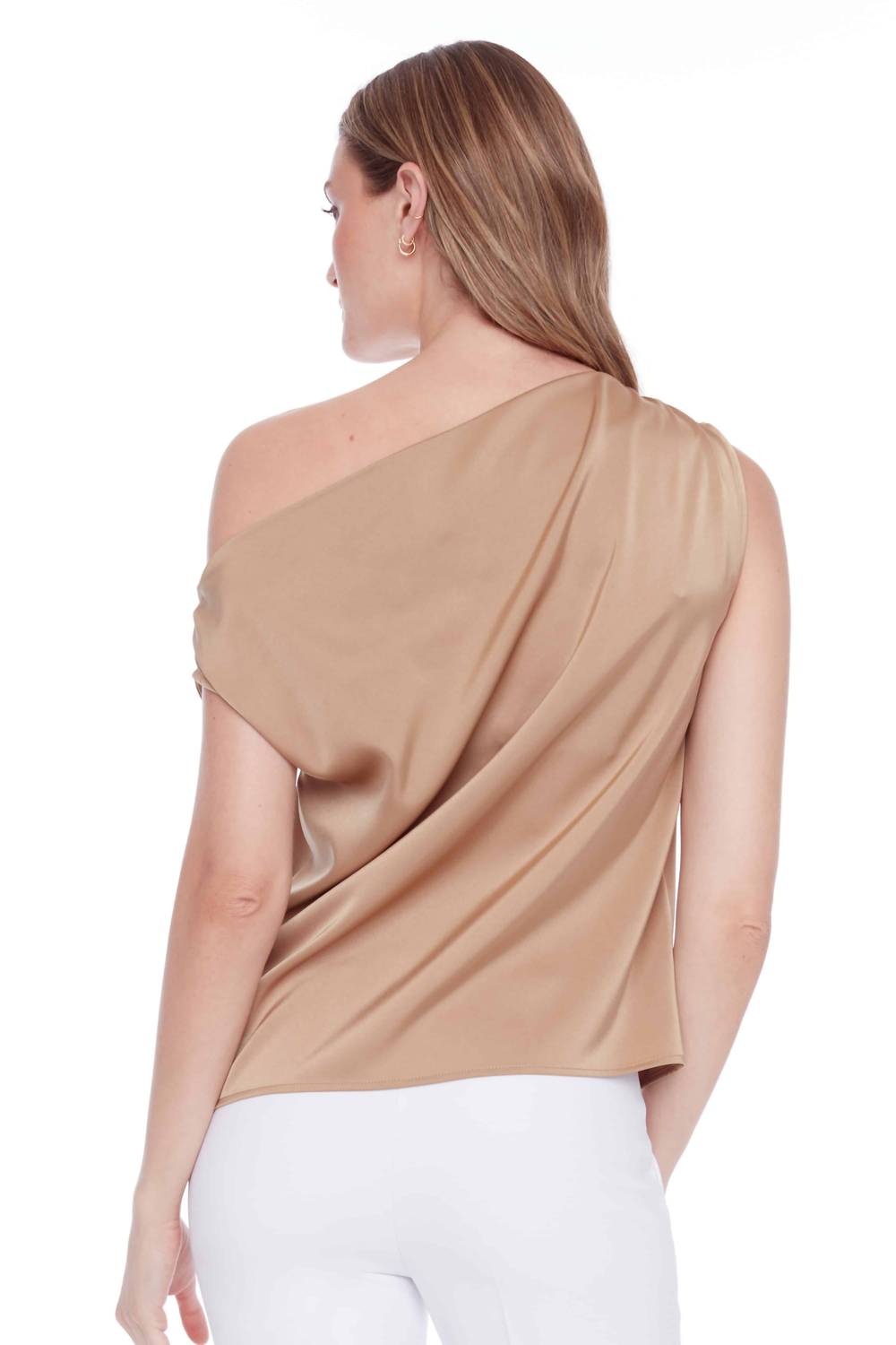 I Love Tyler Madison - Lily Solid Satin Asymmetric Top