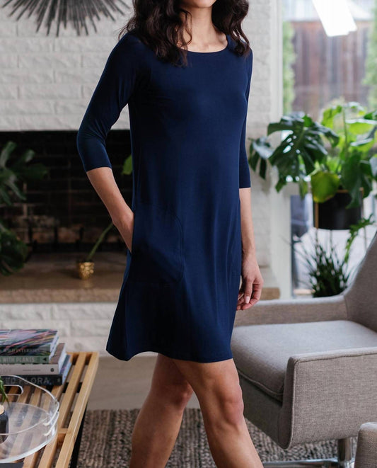 Yala - Rita Boatneck A-line Bamboo Dress With Pockets