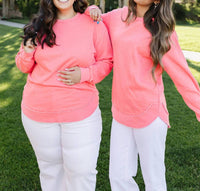 Michelle Mae Denise Sweatshirt in coral - women's top - detail view