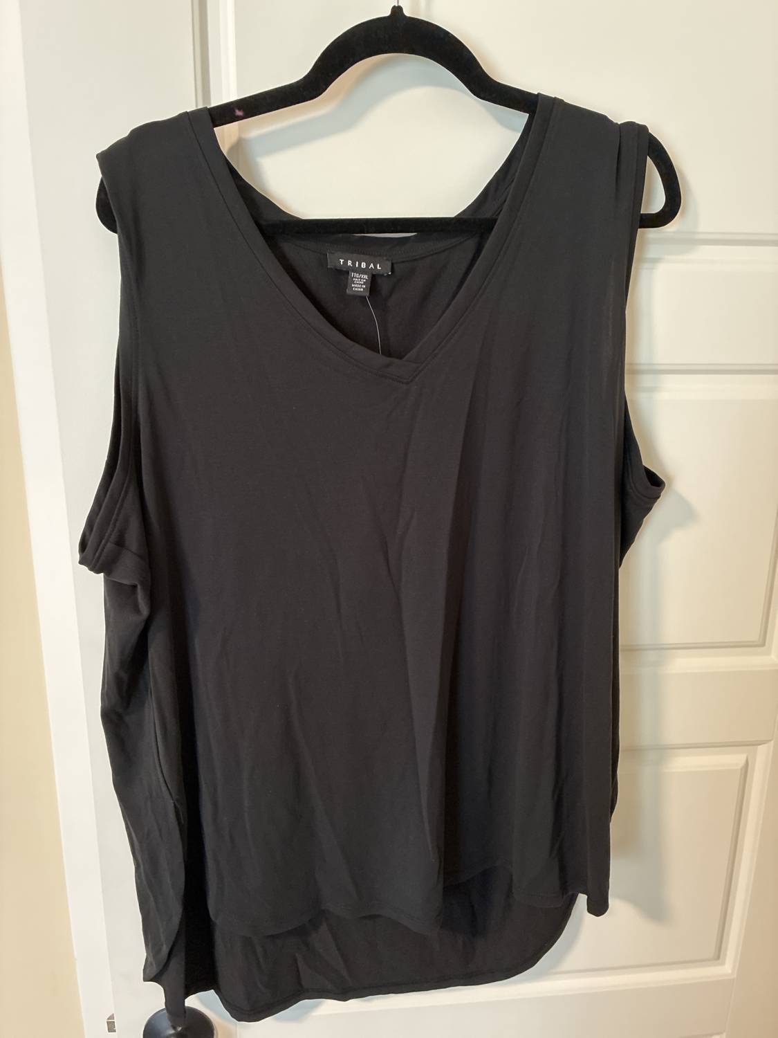 Tribal - Women's V Neck Tank Wtih Side Slit