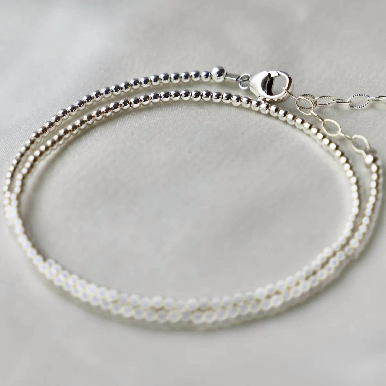Katie Waltman Women's Jane Double Wrap Bracelet in silver - women's jewelry - detail view