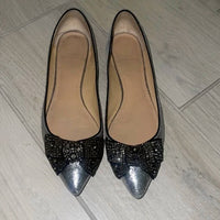 TORY BURCH Women's Vanessa Ballerina Slip On Metallic Ballet Flat Shoes in metallic silver - women's flats - alternate view
