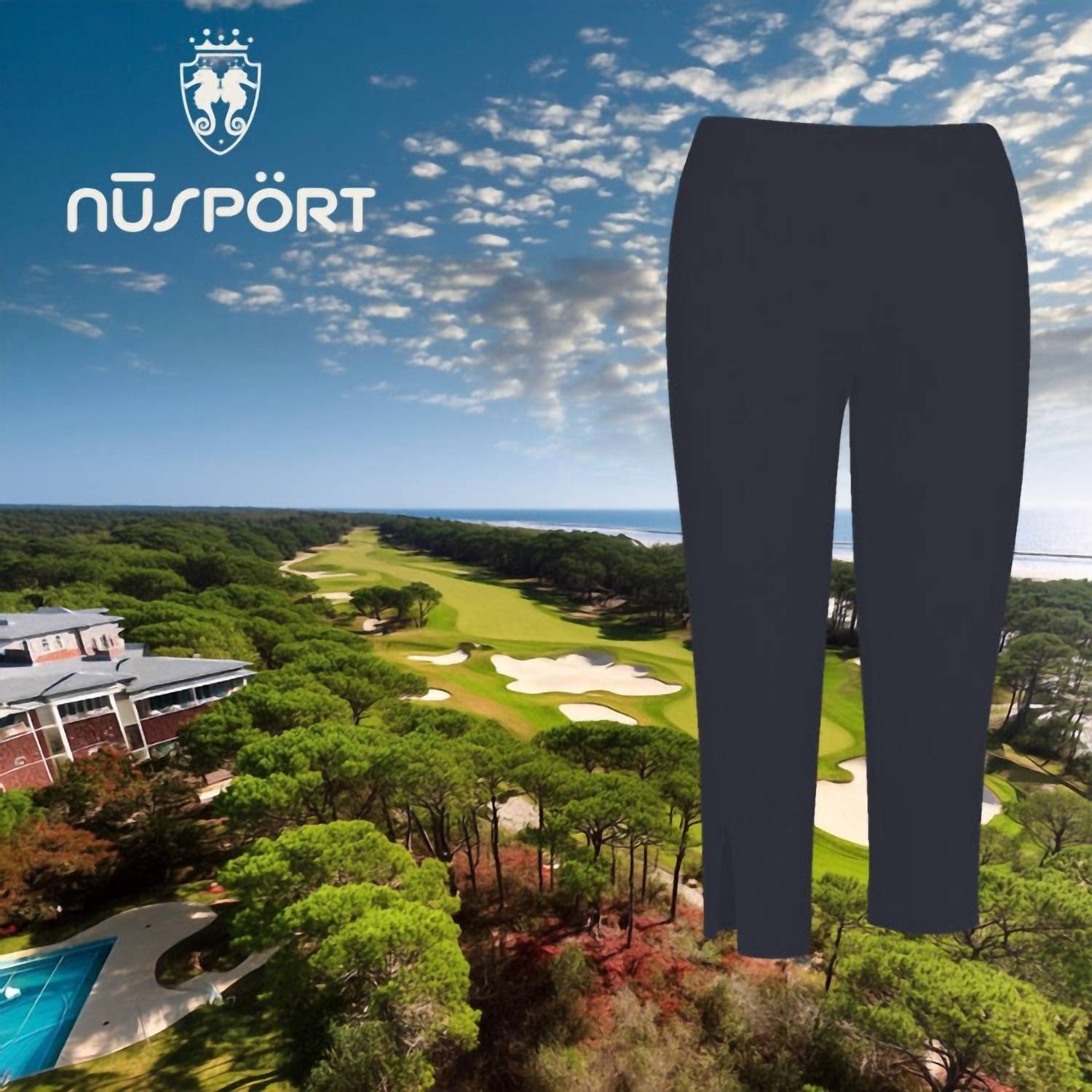 NUSPORT Women's Monterey Midi Pant in indigo - women's pants - alternate view