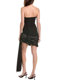 hutch Sloane Strapless Asymmetric Bow Mini Dress in black - women's dress - detail view