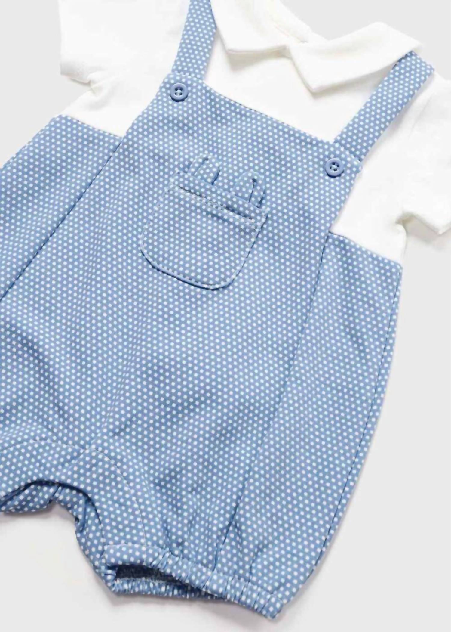 Mayoral - Kids Short Overalls And Hat Bodysuit Set