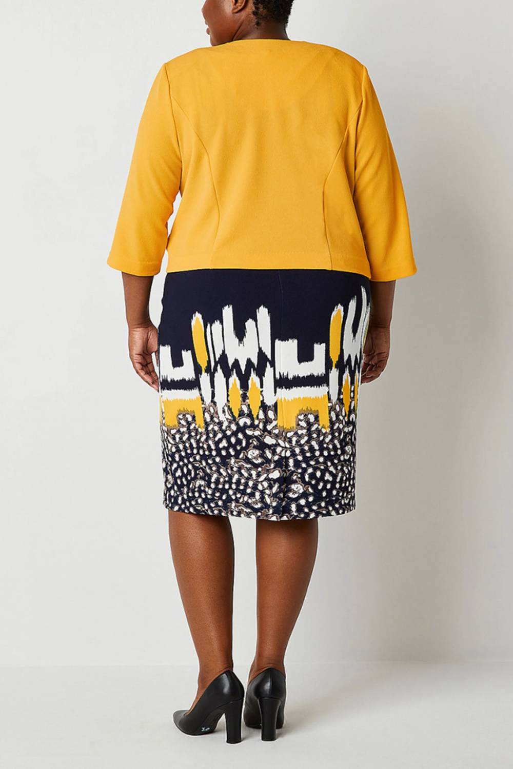 Maya Brooke - Abstract Print Cropped Jacket Dress