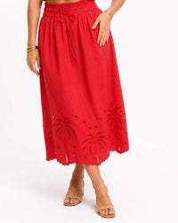 Adelyn Rae - EIRA EMBROIDERED MIDI SKIRT