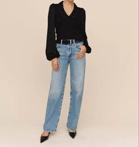 Bella Dahl Collared V Neck Top in black 1 - women's blouse - view 4