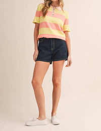 &Merci - Striped Short Sleeve Sweater