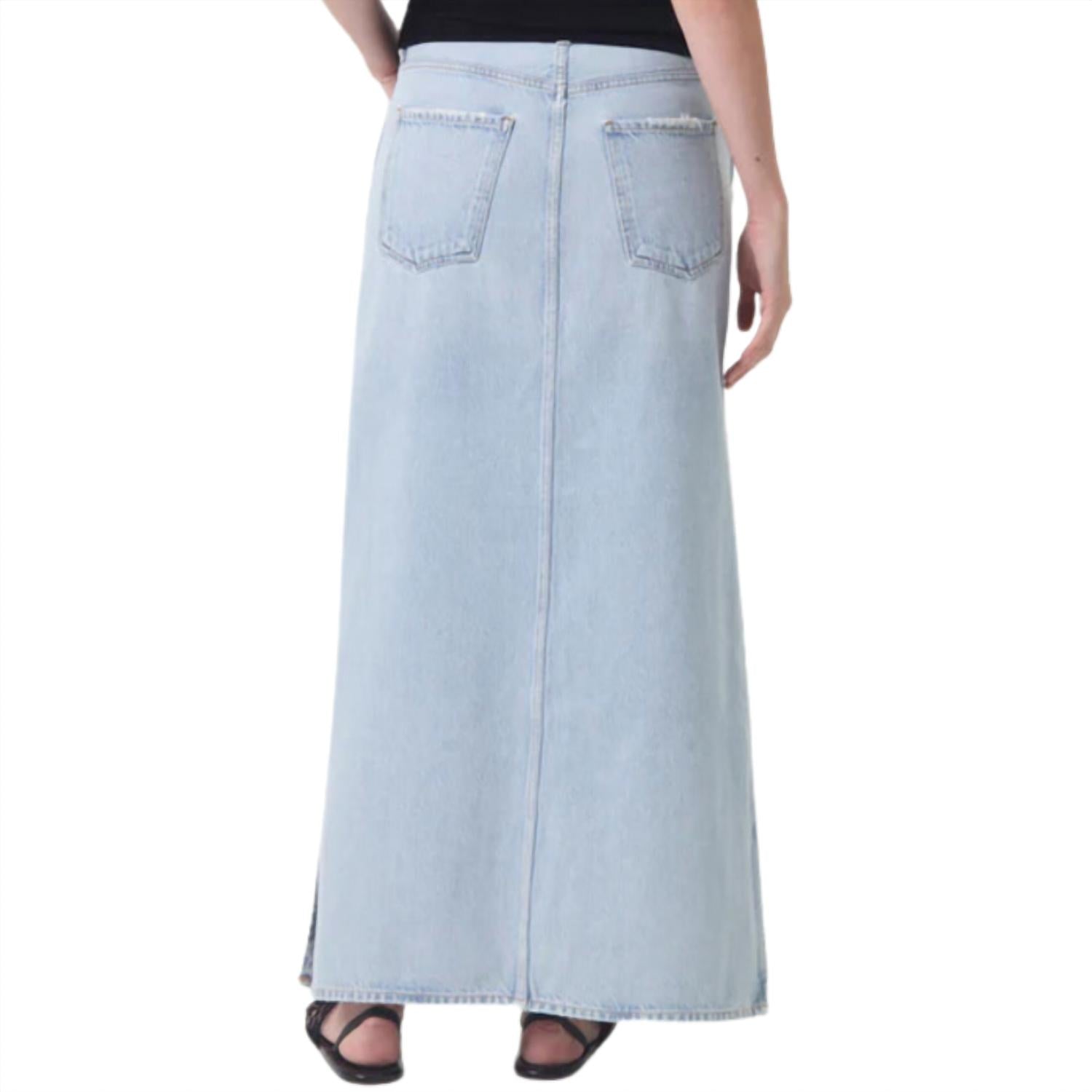 AGOLDE Women's Astrid Slice Skirt in fragment - women's skirt - detail view