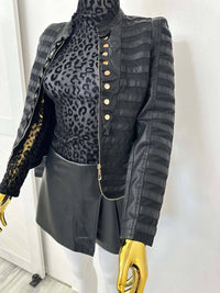 Belle D'Amour - Faux Leather Military Jacket
