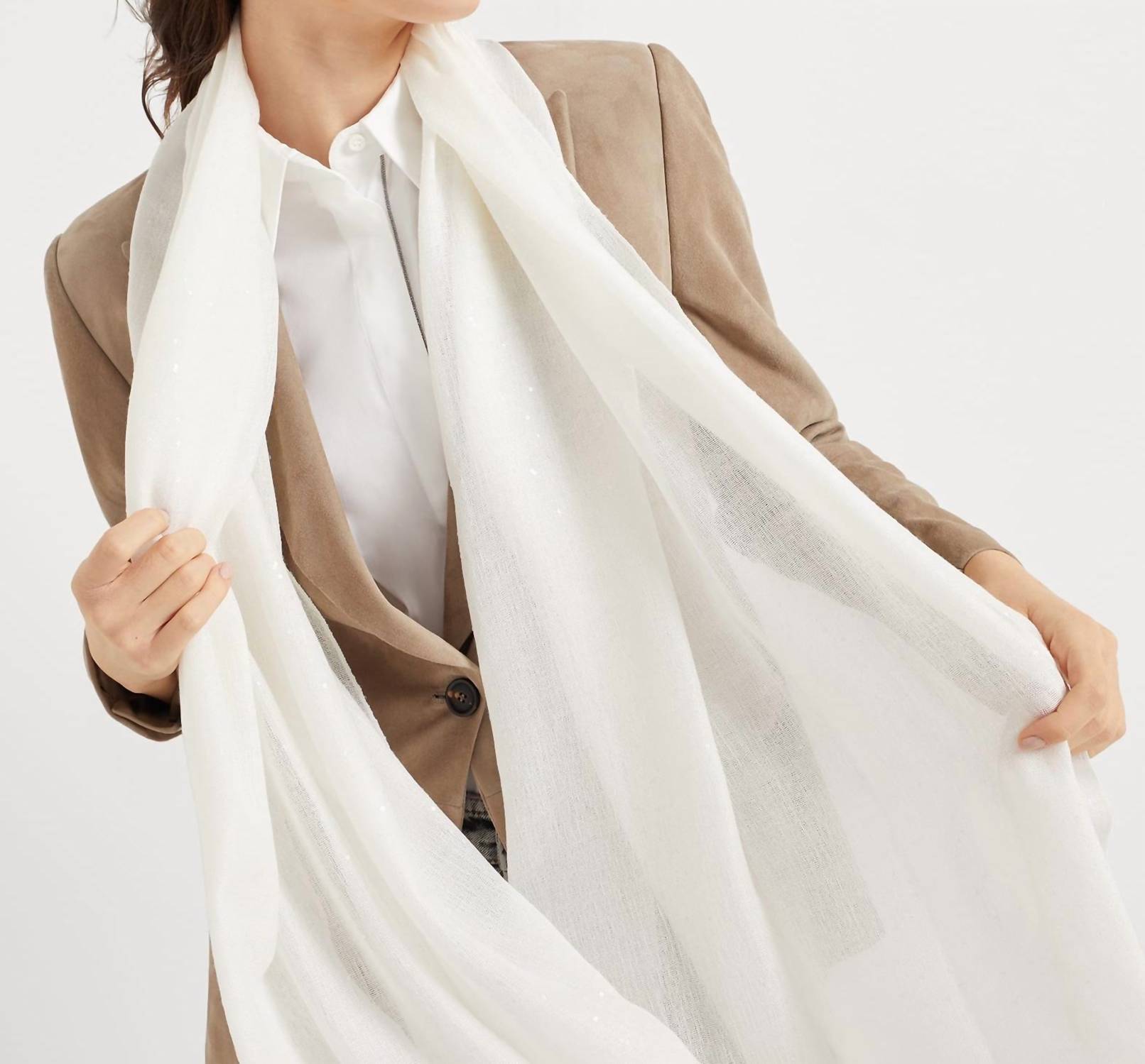 Brunello Cucinelli - Cashmere And Silk Diamond Yarn Knit Scarf
