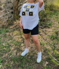 Chicka-D - Floral Steamboat Checkerboard Band Tee