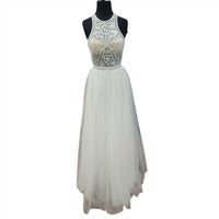 Precious Formals - Beaded Illusion Formal Ball Gown