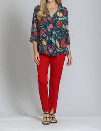 Apny - Pull-on Ponte Pant With Split hem