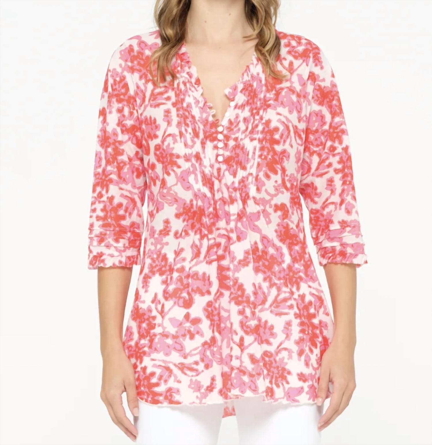 oneseason Poppy Top in antigua pink - women's t-shirt - detail view