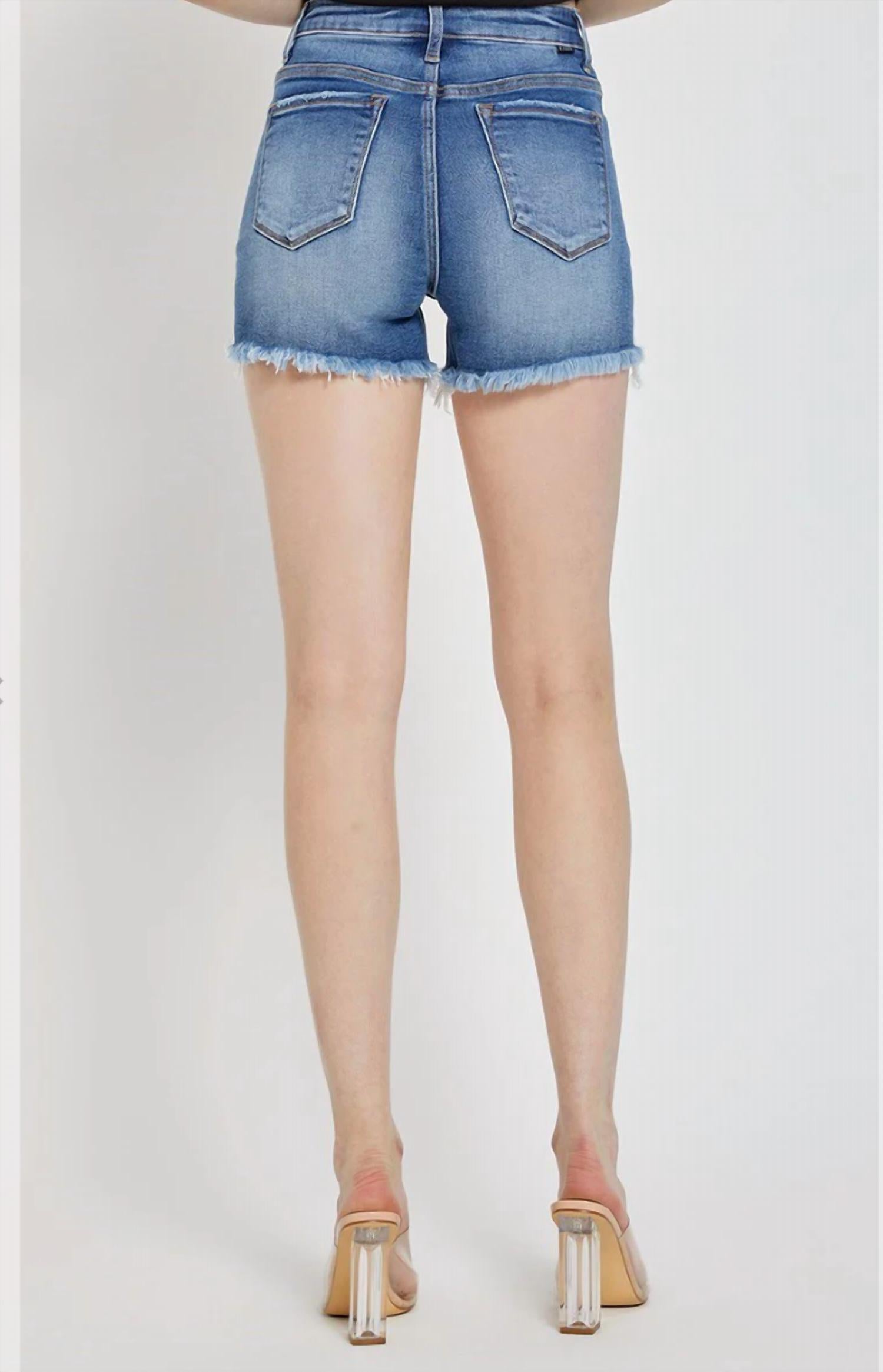 Risen - High Rise Distressed Shorts