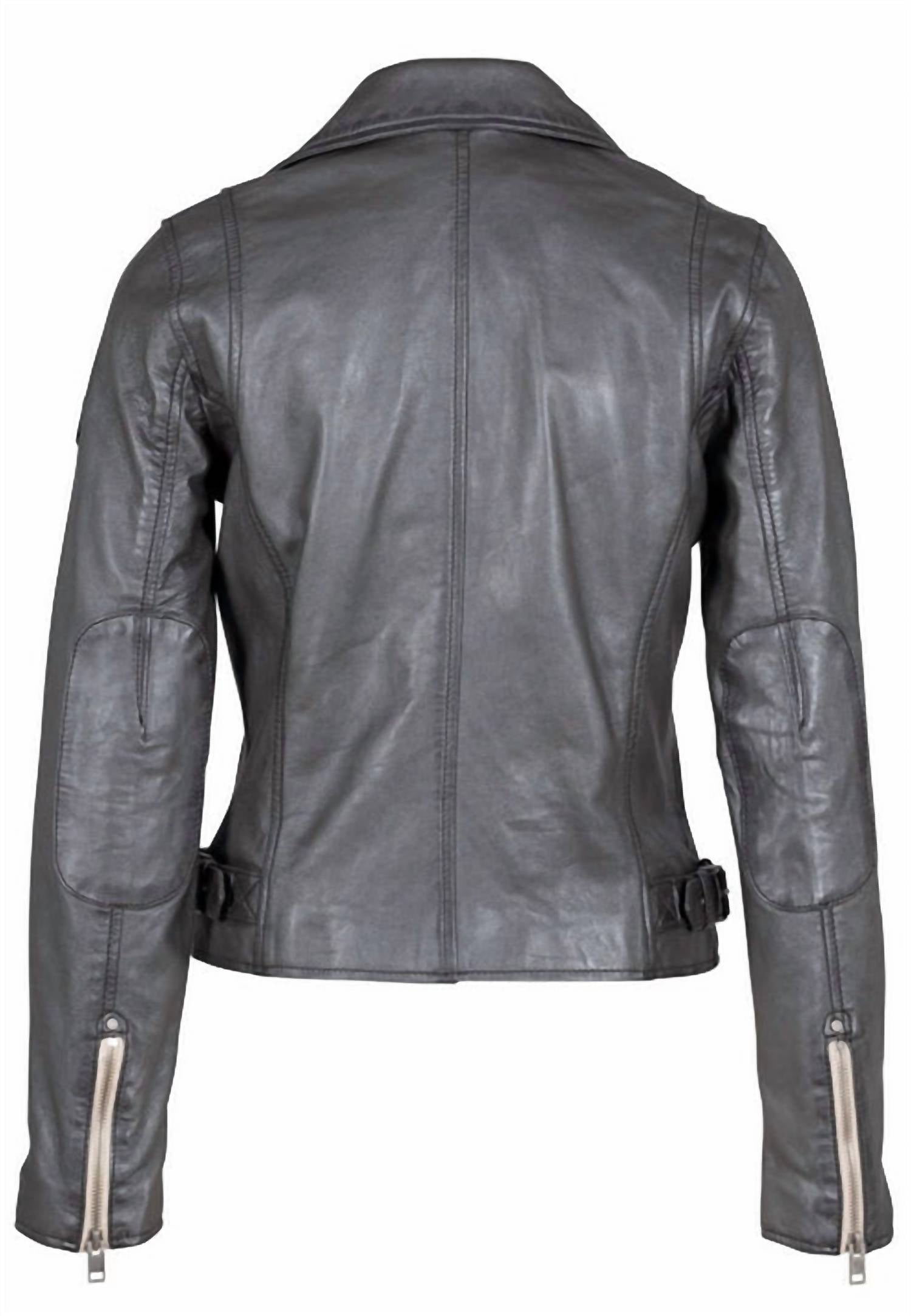 MAURITIUS Sofia Leather Jacket in gunmetal - women's jacket - view 4