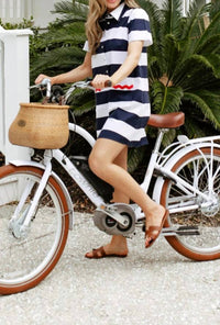 Sail To Sable - Short Sleeve Button Front Shift Dress