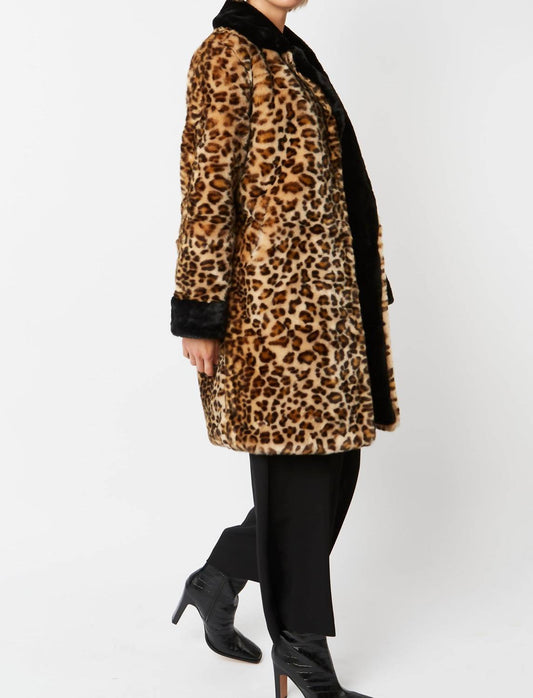 Jayley - Faux Leopard Midi Coat