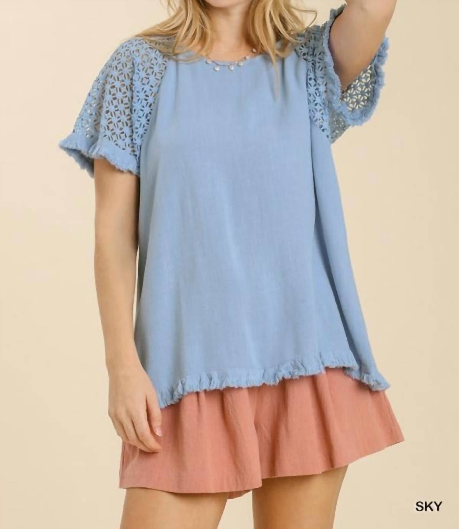 Umgee - Crochet Detail Fringe Top