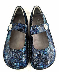 Alegria Women's Paloma Mosaic Leather Mary Jane Shoes in fandamonium blue - women's flats - detail view