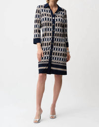 Joseph Ribkoff - Silky Knit Geometric A-Line Print Dress