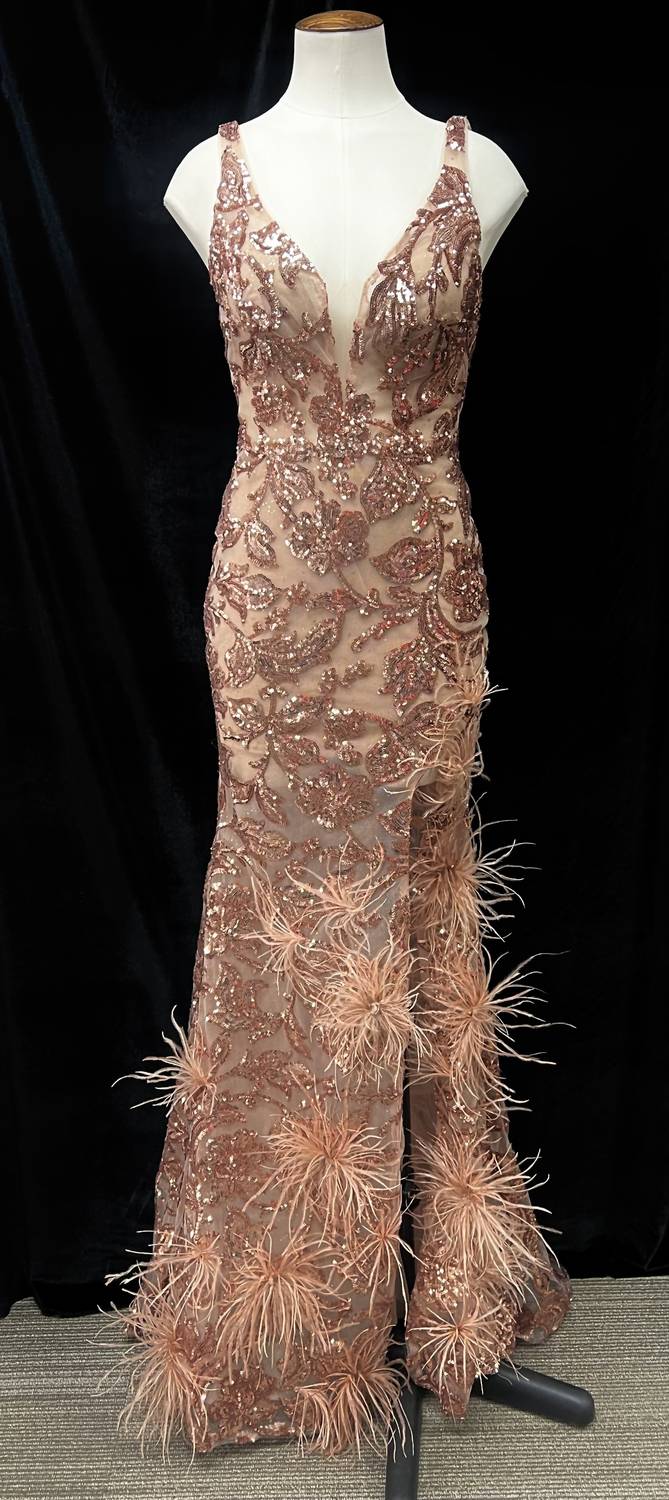 Amarra - V-Neck Sequin Prom Gown