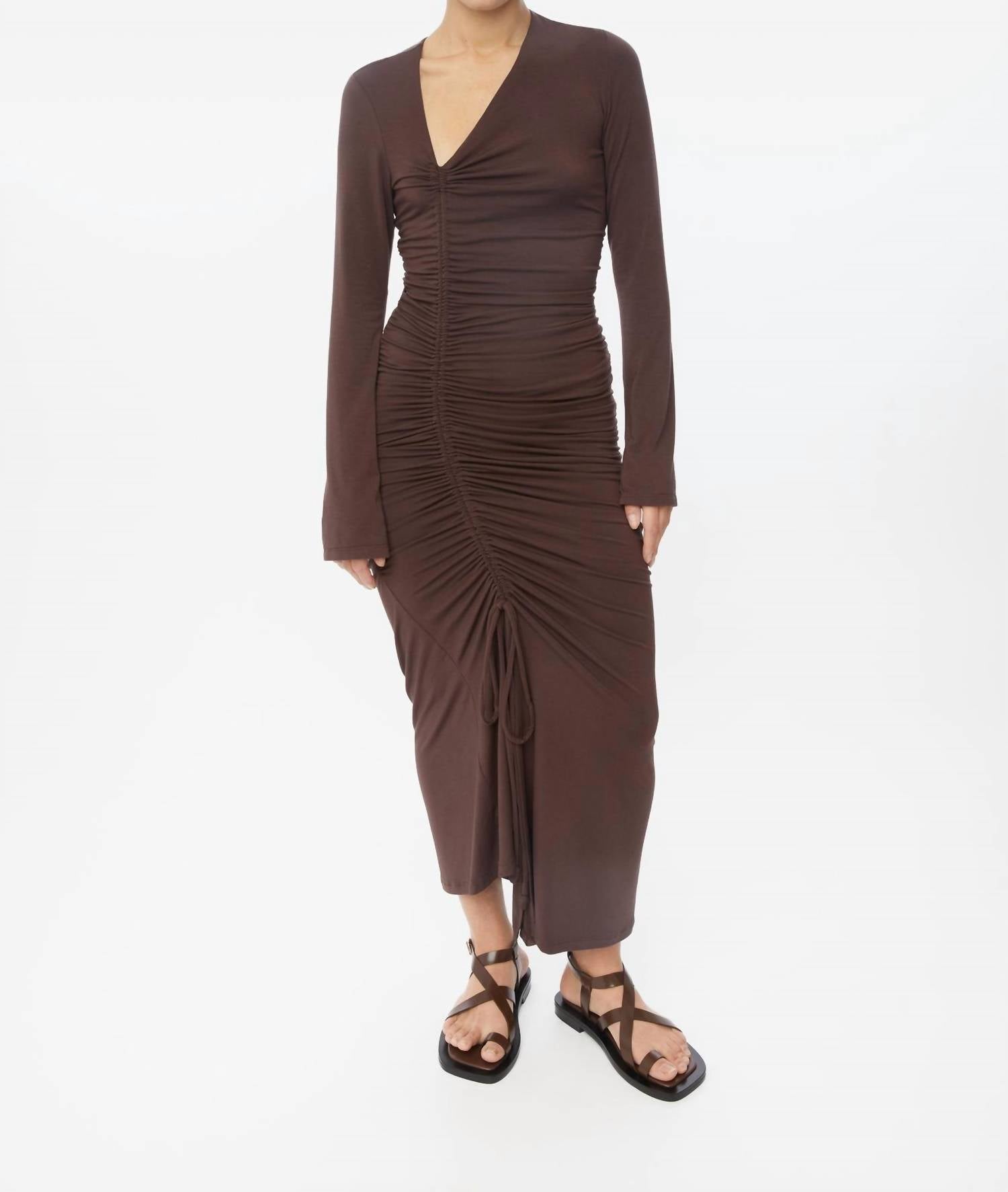 Dāl The Label - Ruched Asymmetric Midi Dress