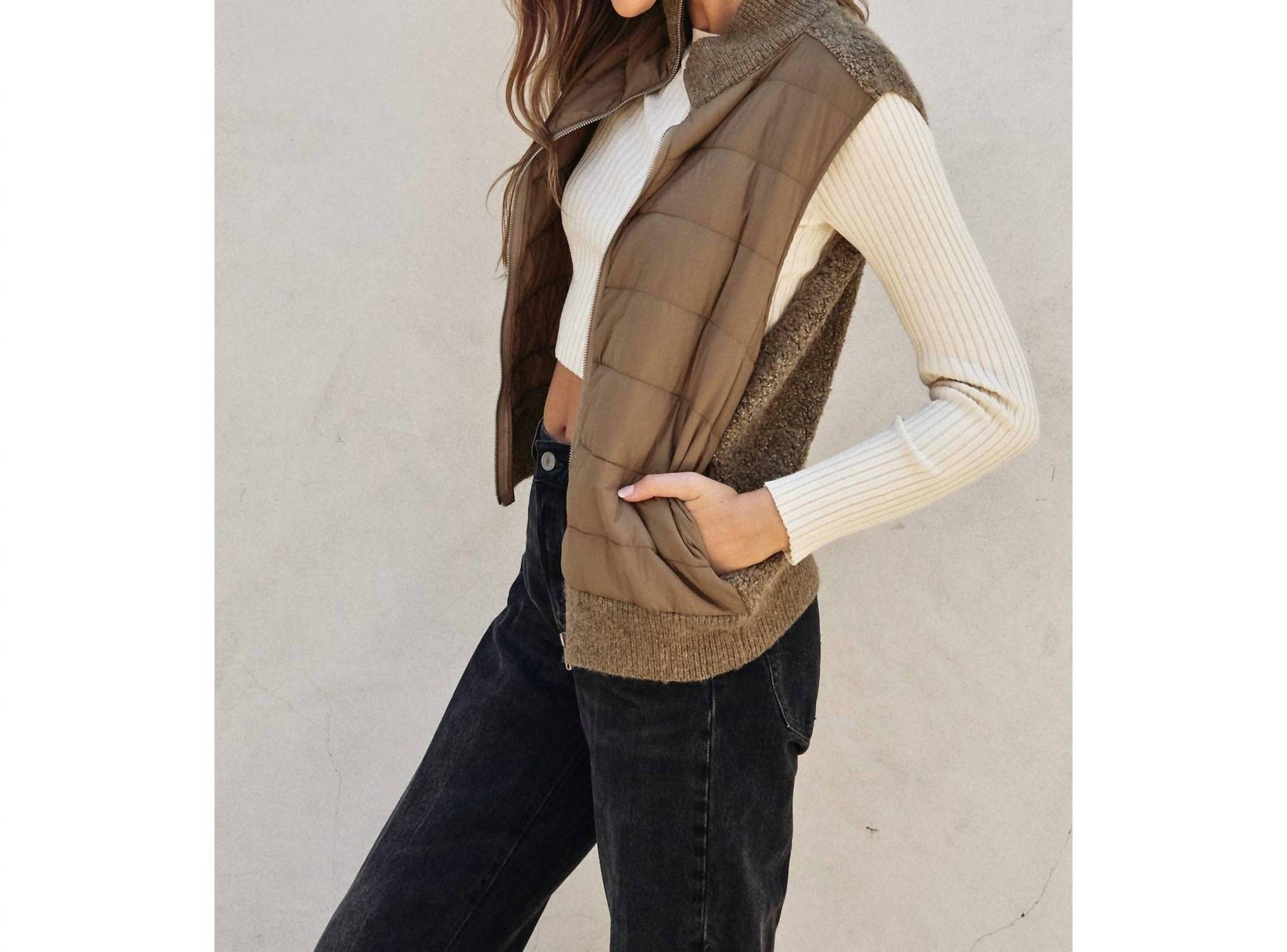 Dress Forum - Sherpa and Puff Contrast Vest