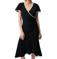 Joseph Ribkoff - Silky Knit Wrap Dress with Contrast Trim