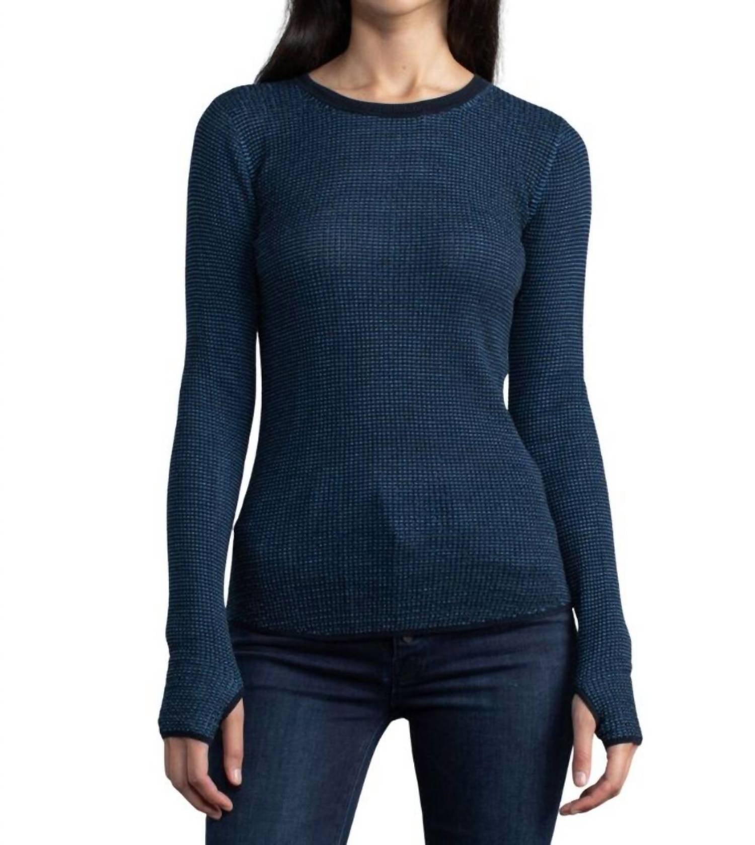 Margaret O'Leary - Shirttail Waffle Crew Long Sleeve Top