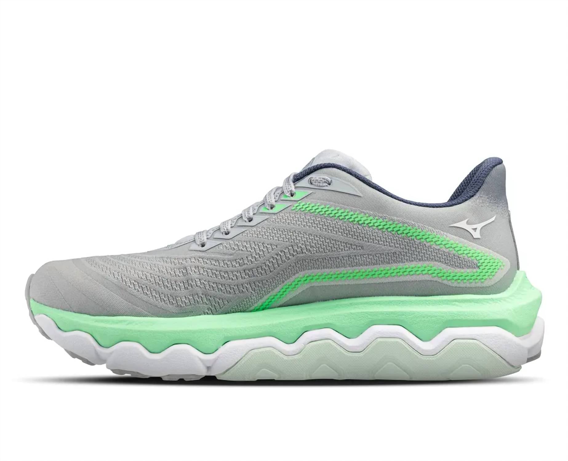 MIZUNO Women's Horizon 8 Running Shoes in pearl blue white hint of mint - women's shoe - detail view