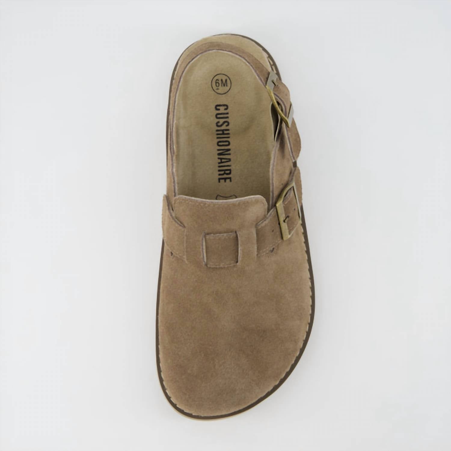 Cushionaire - Women's Brooklyn Suede Slides With Adjustable Buckles